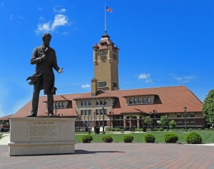 Abraham Lincoln voor het voormalige Union Station | Springfield   IL